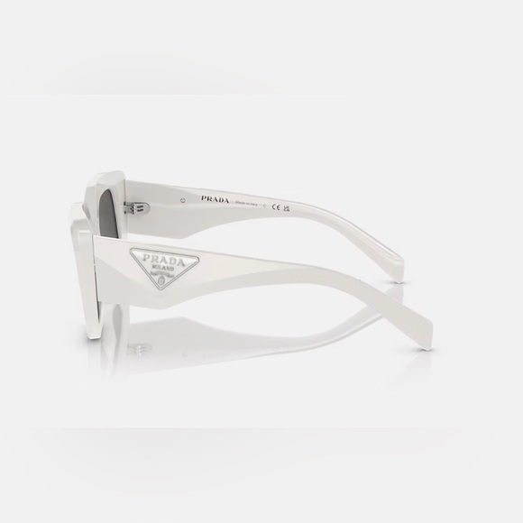 Authentic Prada PR 14ZS Grey Lens with White Frame Sunglasses - Picture 3 of 12